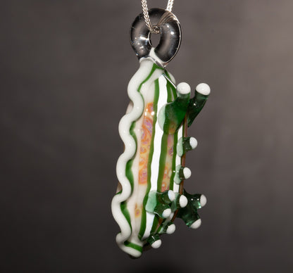 Borosilicate Sea Slug Jewelry | Glass Nudibranch Pendant Necklace | Ocean Coral Beach Art | Summer Lagoon Accessory