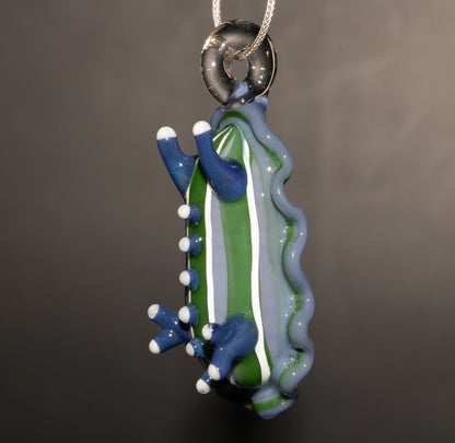Glass Nudibranch Necklace | Sea Slug Ocean Pendant | Borosilicate Coral Reef Jewelry | Tropical Beach Summer Gift