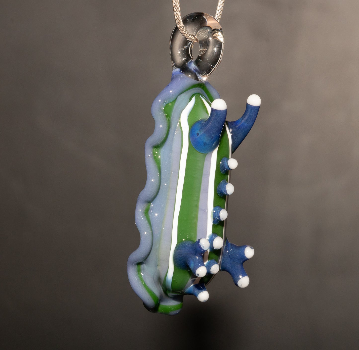 Glass Nudibranch Necklace | Sea Slug Ocean Pendant | Borosilicate Coral Reef Jewelry | Tropical Beach Summer Gift