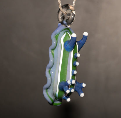 Glass Nudibranch Necklace | Sea Slug Ocean Pendant | Borosilicate Coral Reef Jewelry | Tropical Beach Summer Gift
