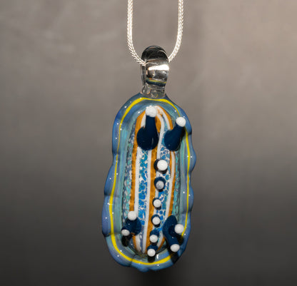Artistic Glass Nudibranch | Sea Slug Reef Pendant | Ocean Borosilicate Beach Necklace | Coastal Summer Statement Piece