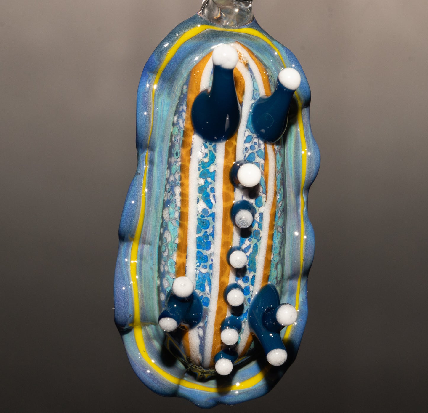 Artistic Glass Nudibranch | Sea Slug Reef Pendant | Ocean Borosilicate Beach Necklace | Coastal Summer Statement Piece