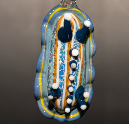Artistic Glass Nudibranch | Sea Slug Reef Pendant | Ocean Borosilicate Beach Necklace | Coastal Summer Statement Piece