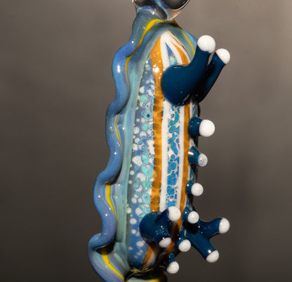 Artistic Glass Nudibranch | Sea Slug Reef Pendant | Ocean Borosilicate Beach Necklace | Coastal Summer Statement Piece