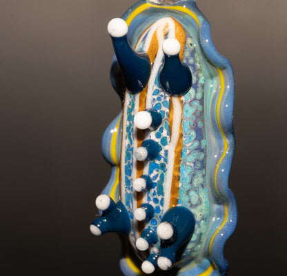 Artistic Glass Nudibranch | Sea Slug Reef Pendant | Ocean Borosilicate Beach Necklace | Coastal Summer Statement Piece