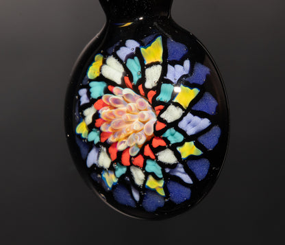 Unique Mandala Glass Pendant | Colorful Fillacello Design | Sacred Geometry Jewelry Art