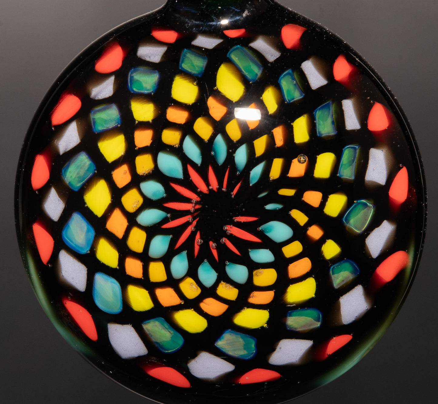 Artisan Mandala Pendant | Multicolor Glass Symmetry | Heady Psychedelic Wearable Art