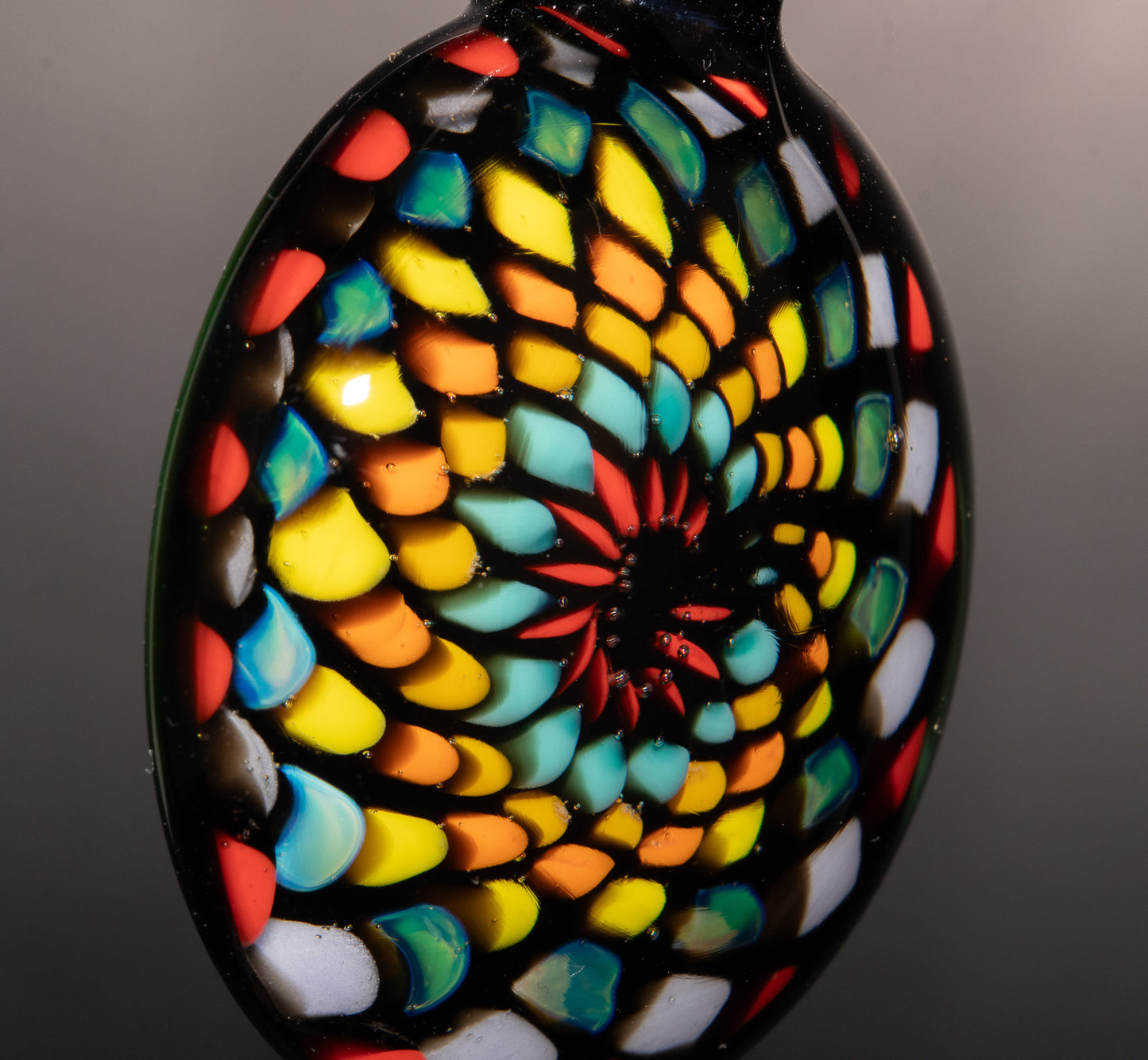 Artisan Mandala Pendant | Multicolor Glass Symmetry | Heady Psychedelic Wearable Art