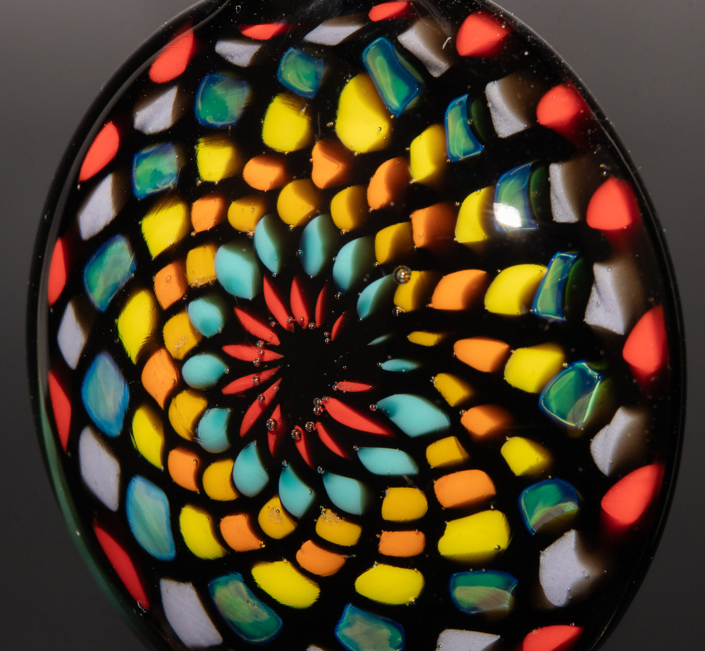 Artisan Mandala Pendant | Multicolor Glass Symmetry | Heady Psychedelic Wearable Art