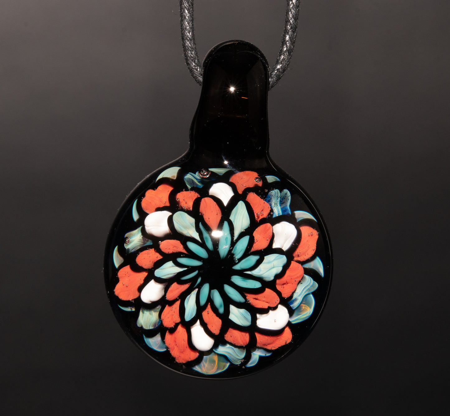Multicolored Mandala Pendant | Fillacello Glass Art | Heady Sacred Geometry Jewelry