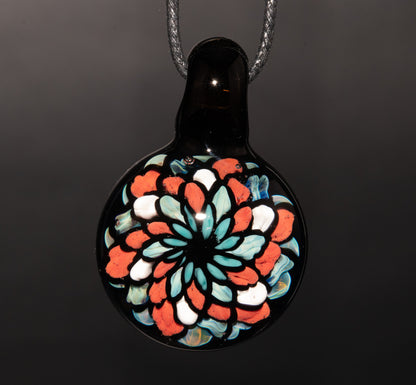 Multicolored Mandala Pendant | Fillacello Glass Art | Heady Sacred Geometry Jewelry