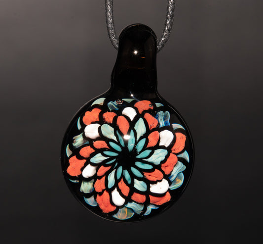 Multicolored Mandala Pendant | Fillacello Glass Art | Heady Sacred Geometry Jewelry