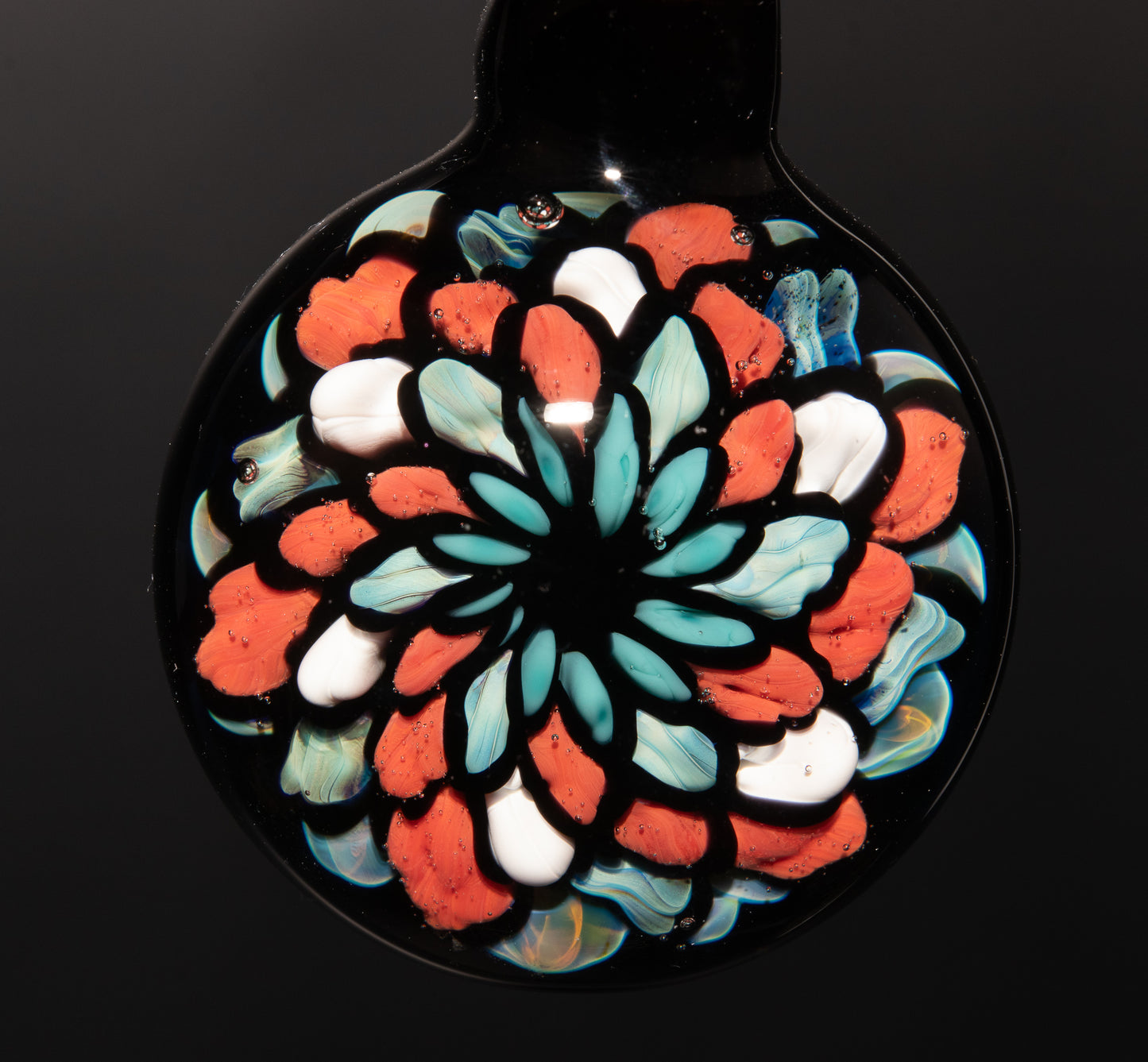 Multicolored Mandala Pendant | Fillacello Glass Art | Heady Sacred Geometry Jewelry