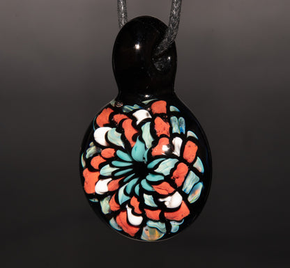Multicolored Mandala Pendant | Fillacello Glass Art | Heady Sacred Geometry Jewelry