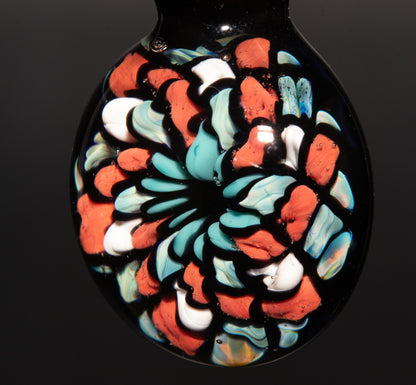 Multicolored Mandala Pendant | Fillacello Glass Art | Heady Sacred Geometry Jewelry