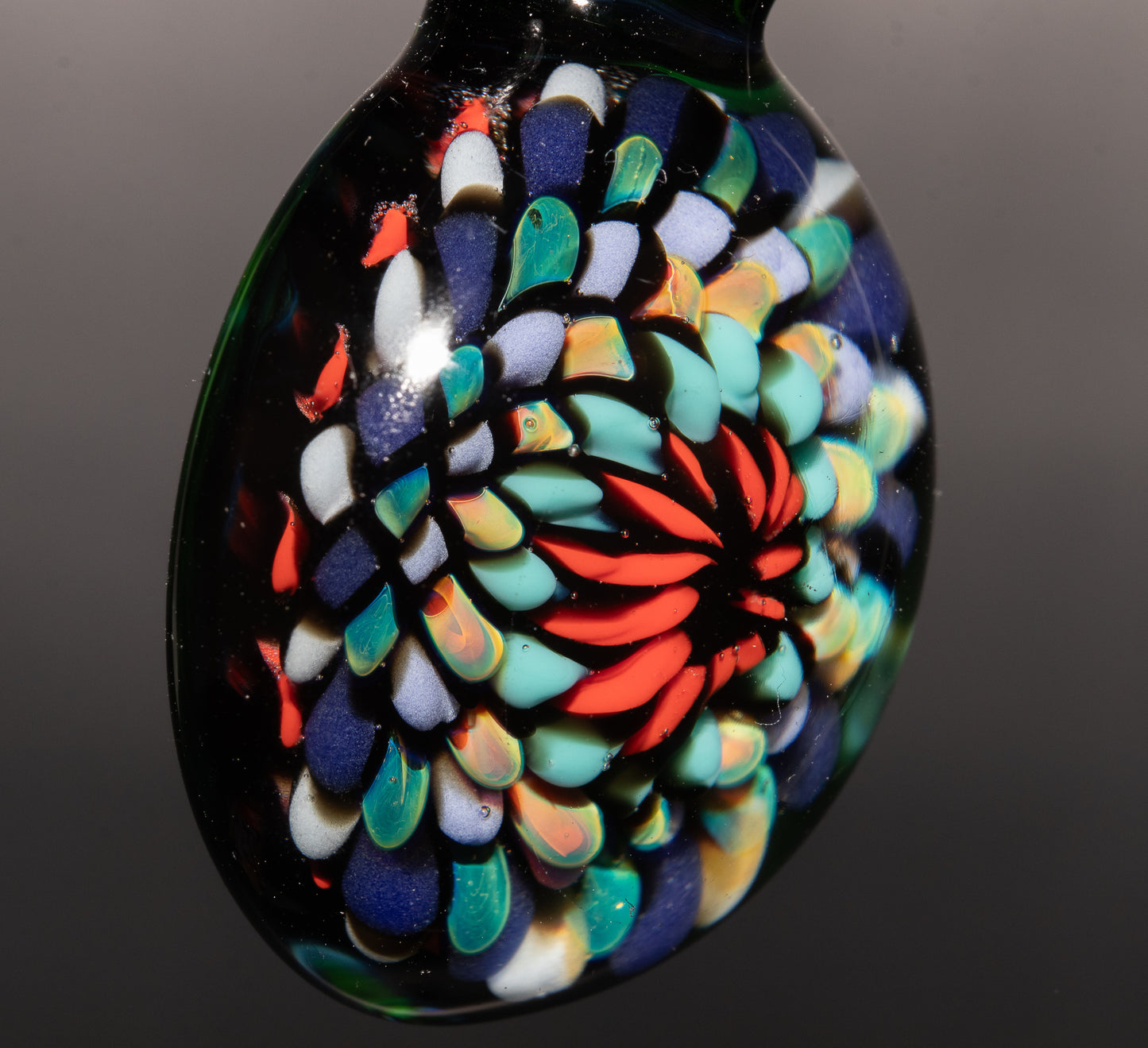Artisan Mandala Pendant | Multicolor Glass Symmetry | Heady Psychedelic Wearable Art