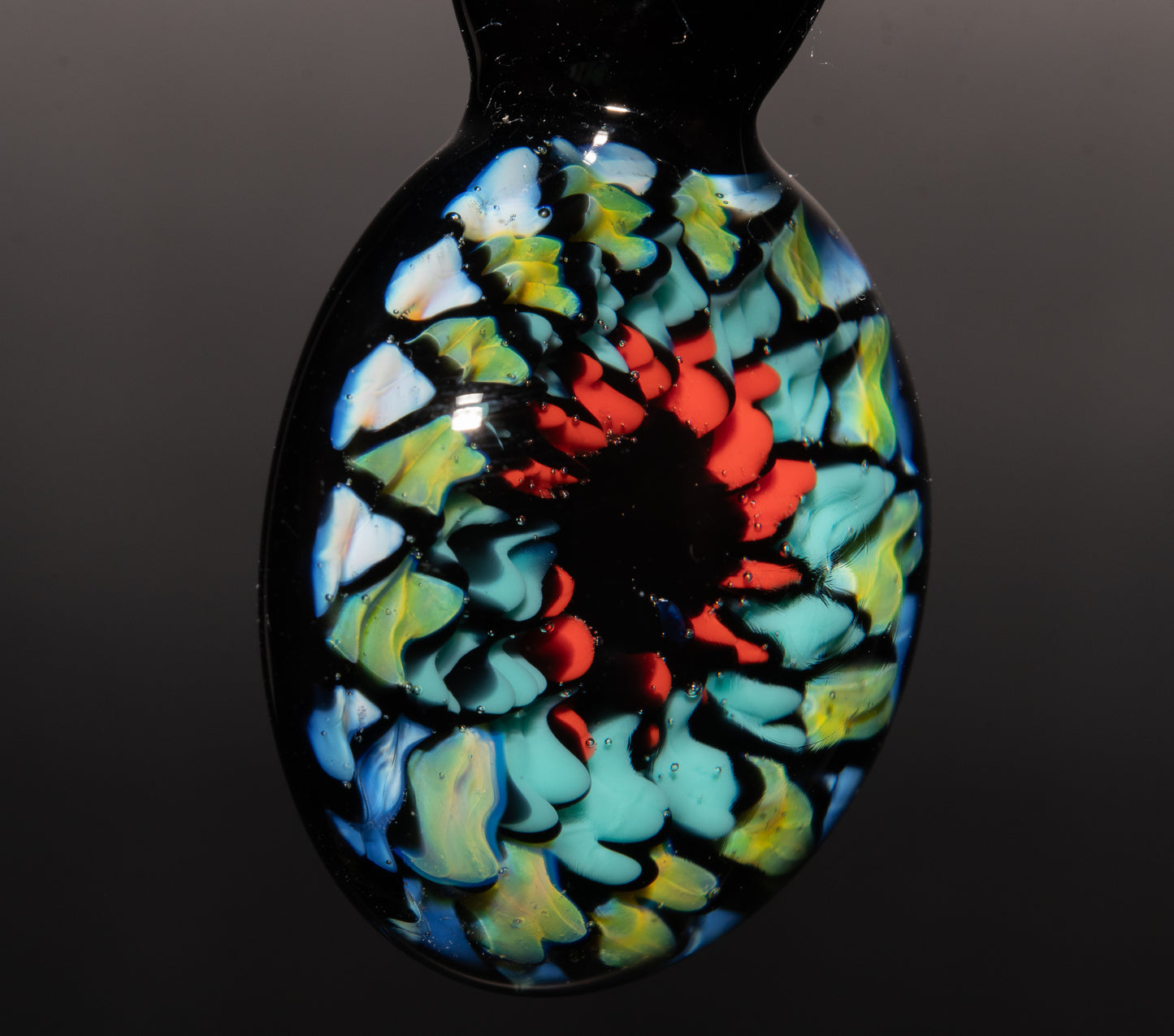 Multicolored Mandala Pendant | Fillacello Glass Art | Heady Sacred Geometry Jewelry