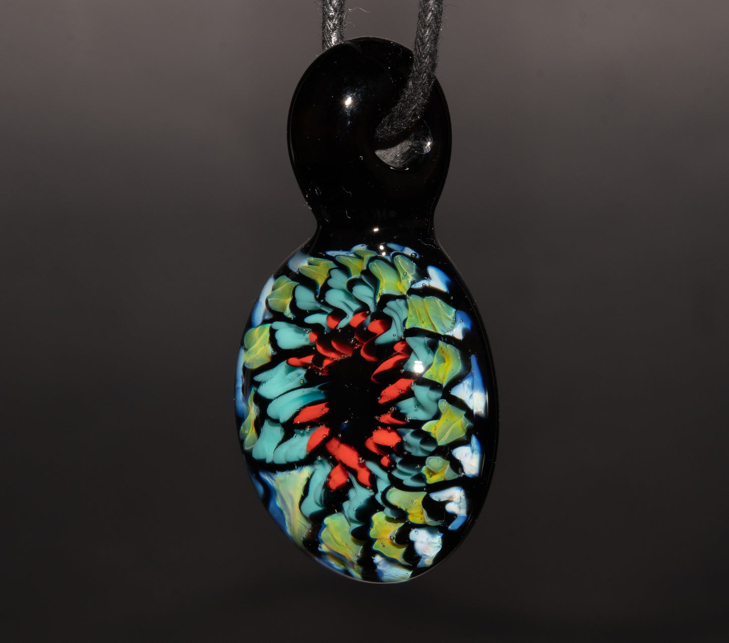Multicolored Mandala Pendant | Fillacello Glass Art | Heady Sacred Geometry Jewelry