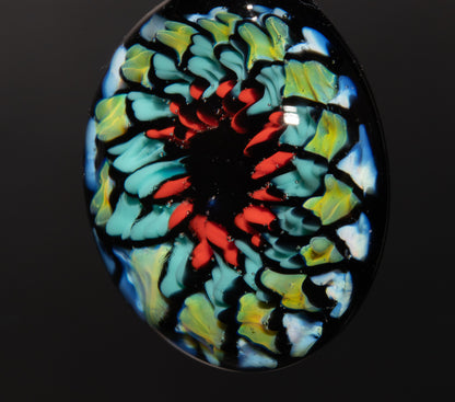 Multicolored Mandala Pendant | Fillacello Glass Art | Heady Sacred Geometry Jewelry
