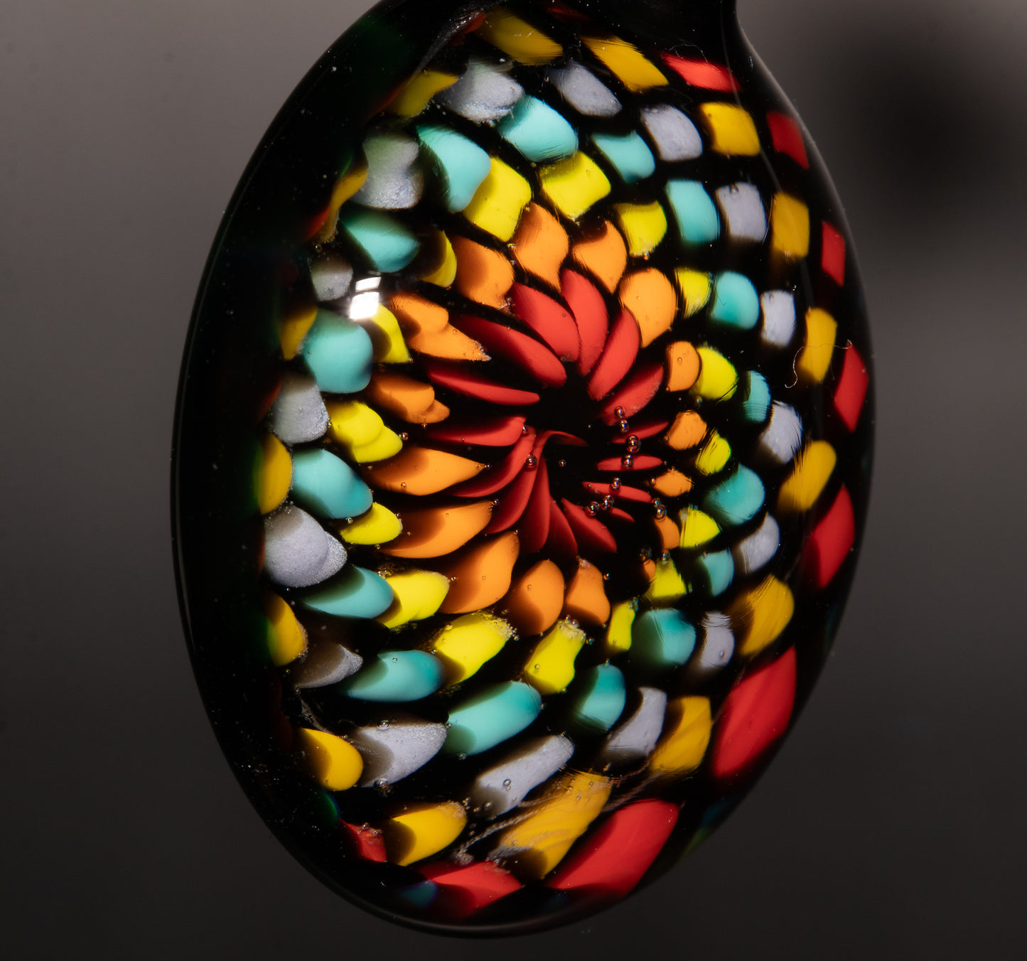 Artisan Mandala Pendant | Multicolor Glass Symmetry | Heady Psychedelic Wearable Art