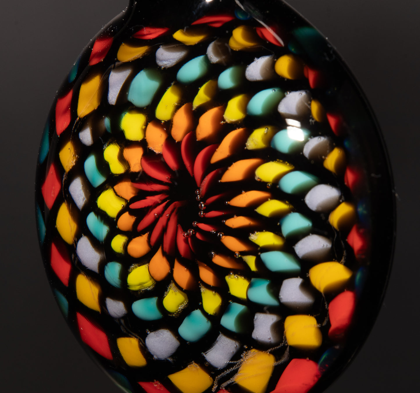 Artisan Mandala Pendant | Multicolor Glass Symmetry | Heady Psychedelic Wearable Art