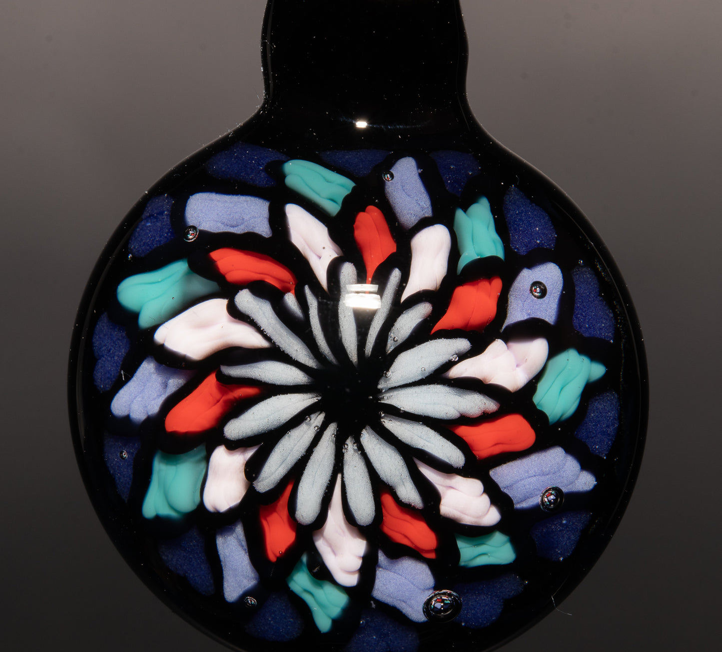 Handmade Mandala Glass Pendant | Vibrant Rainbow Fillacello | Psychedelic Jewelry Art