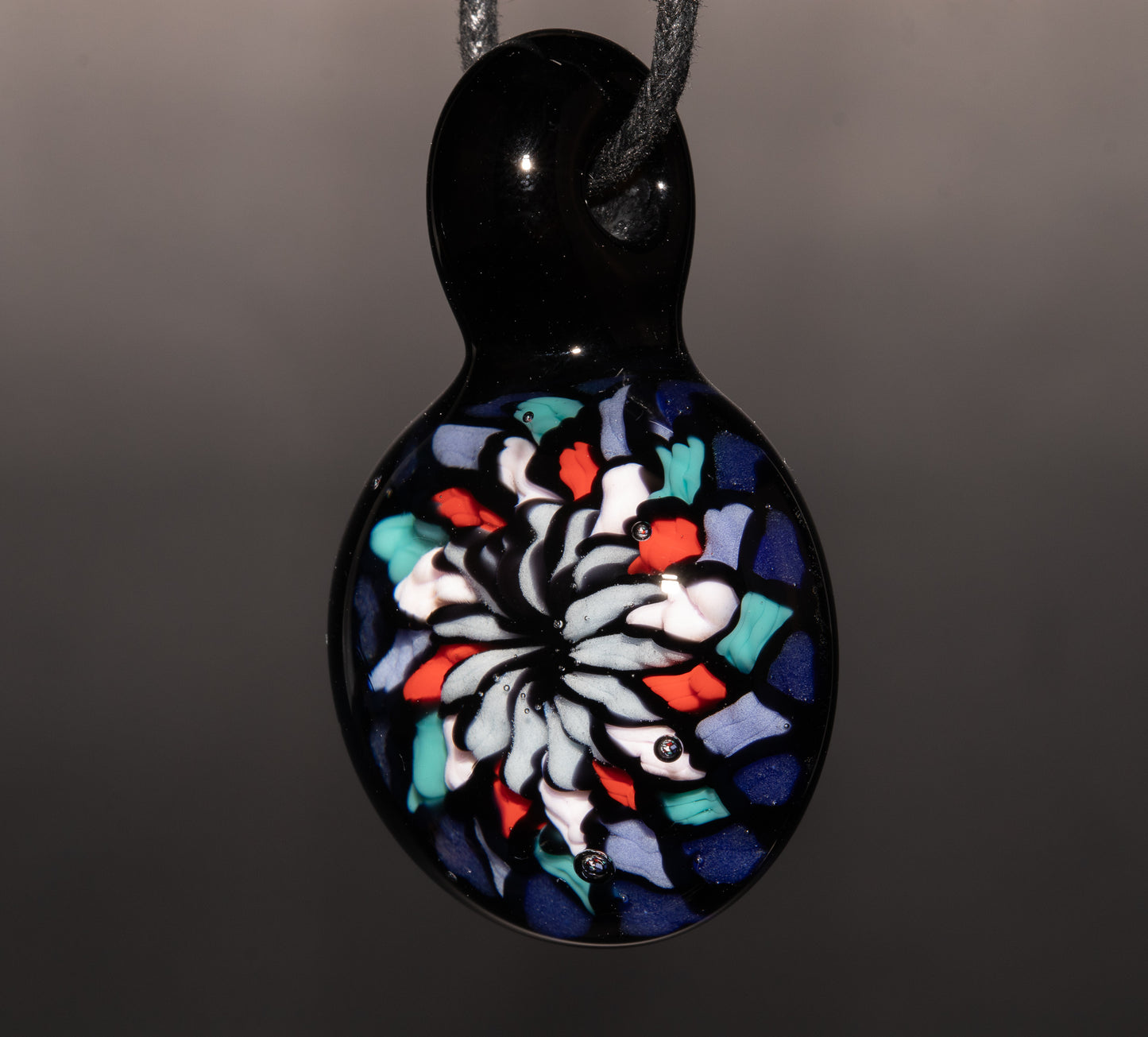 Handmade Mandala Glass Pendant | Vibrant Rainbow Fillacello | Psychedelic Jewelry Art