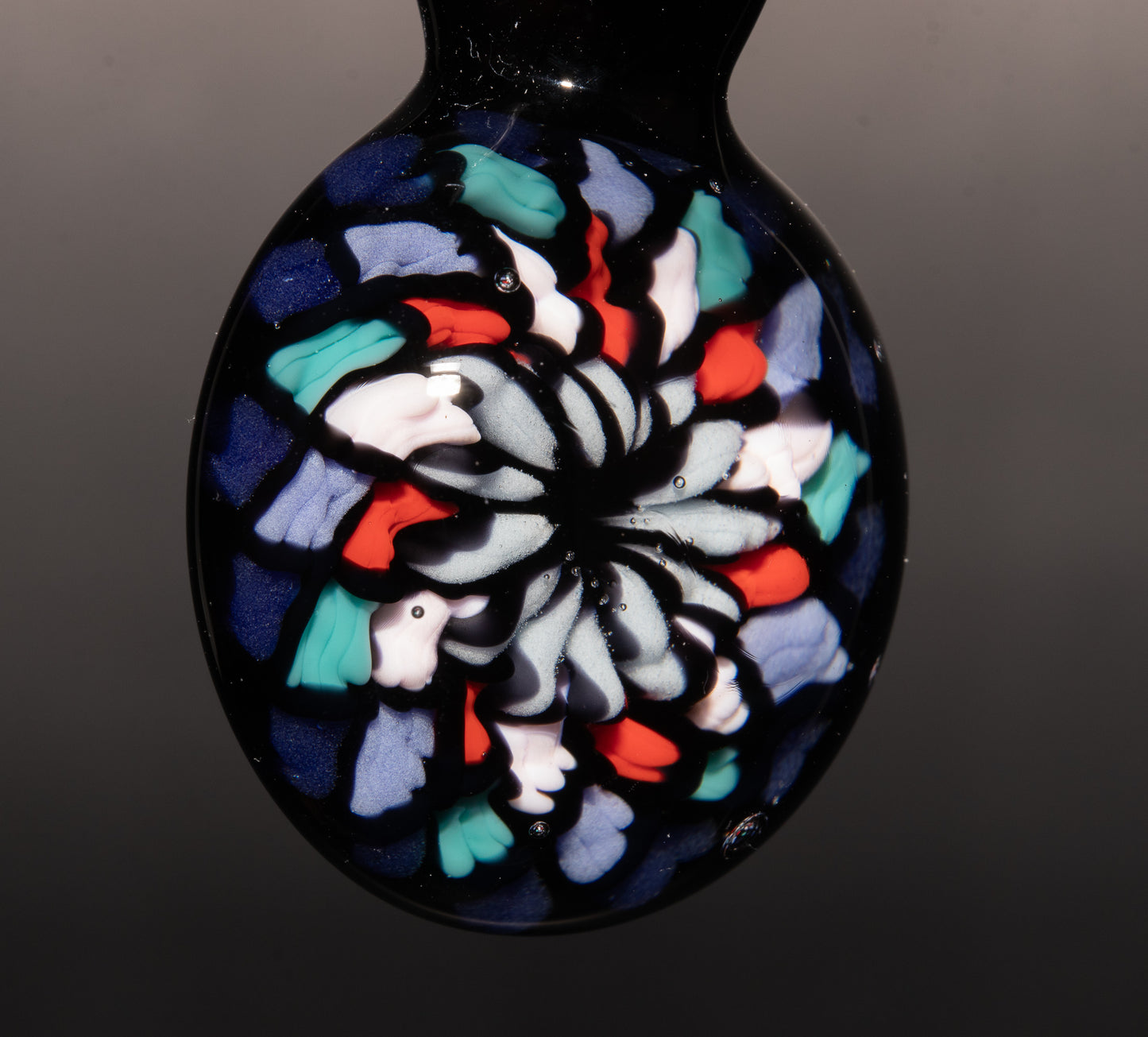 Handmade Mandala Glass Pendant | Vibrant Rainbow Fillacello | Psychedelic Jewelry Art