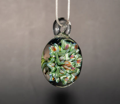 Lotus Chrysanthemum Peony Pendant | Layered Glass Flower | Artisan Jewelry