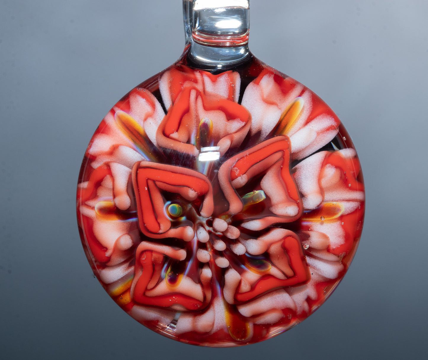 Lotus Glass Flower Pendant | Chrysanthemum Peony Design | Handmade Jewelry