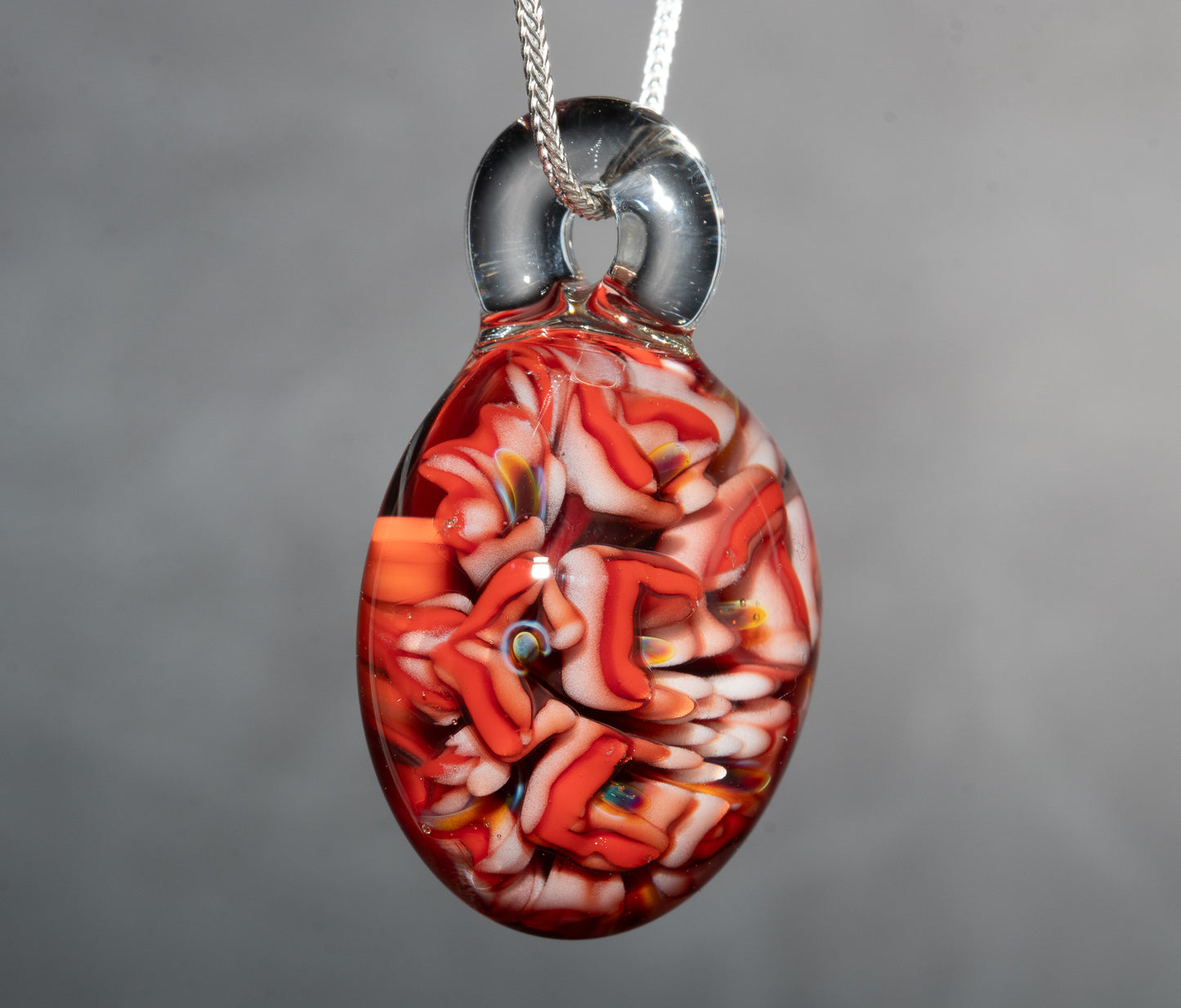 Lotus Glass Flower Pendant | Chrysanthemum Peony Design | Handmade Jewelry