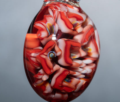 Lotus Glass Flower Pendant | Chrysanthemum Peony Design | Handmade Jewelry