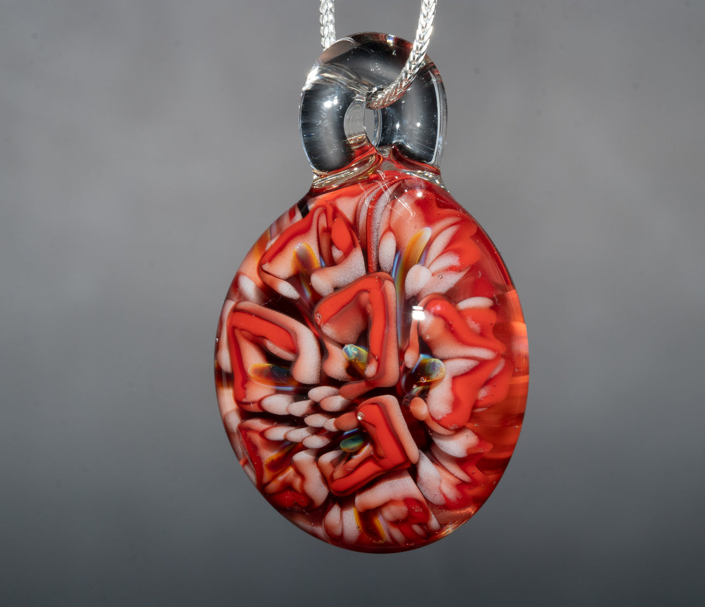 Lotus Glass Flower Pendant | Chrysanthemum Peony Design | Handmade Jewelry