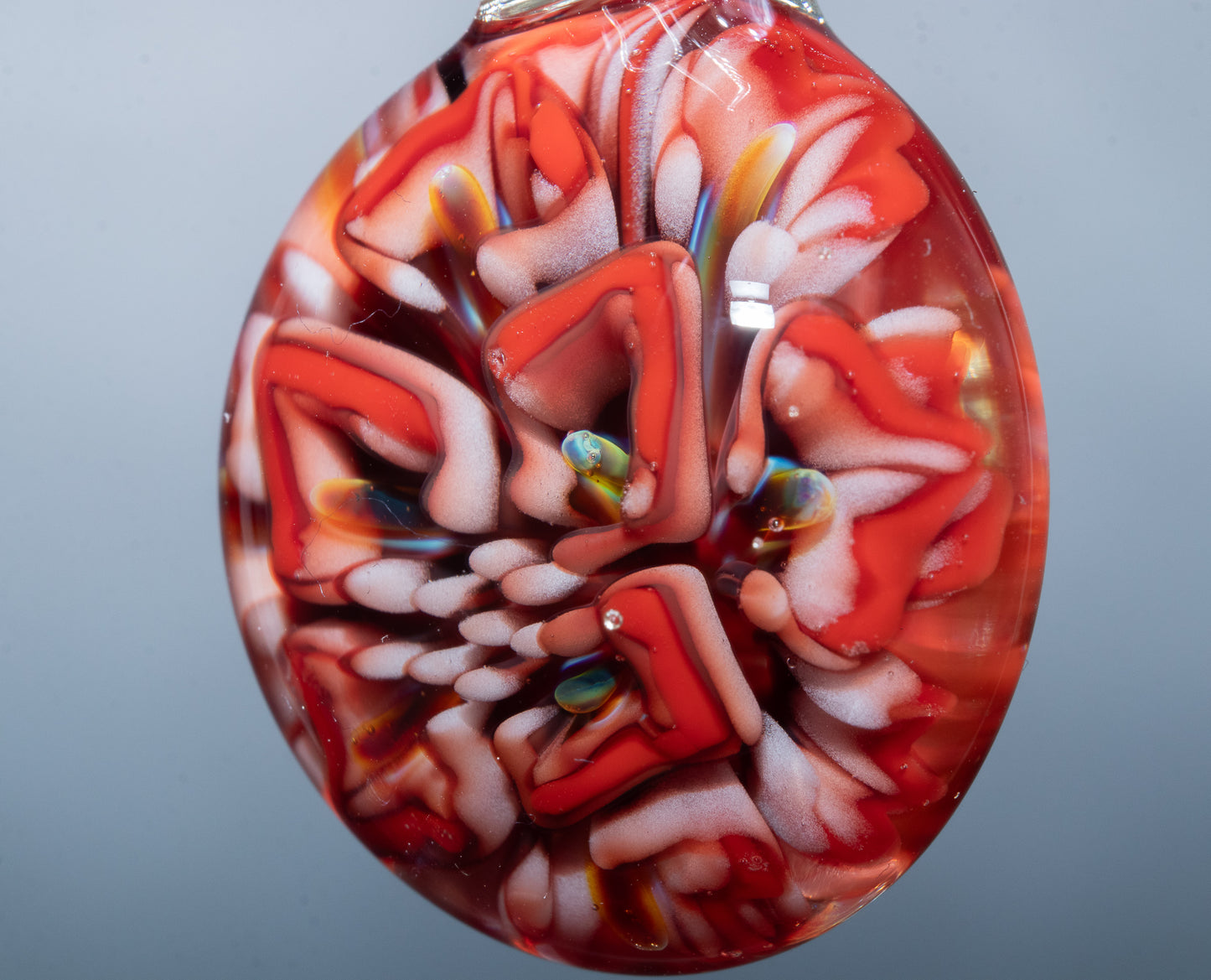 Lotus Glass Flower Pendant | Chrysanthemum Peony Design | Handmade Jewelry