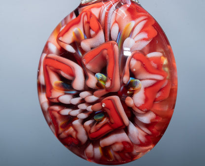 Lotus Glass Flower Pendant | Chrysanthemum Peony Design | Handmade Jewelry