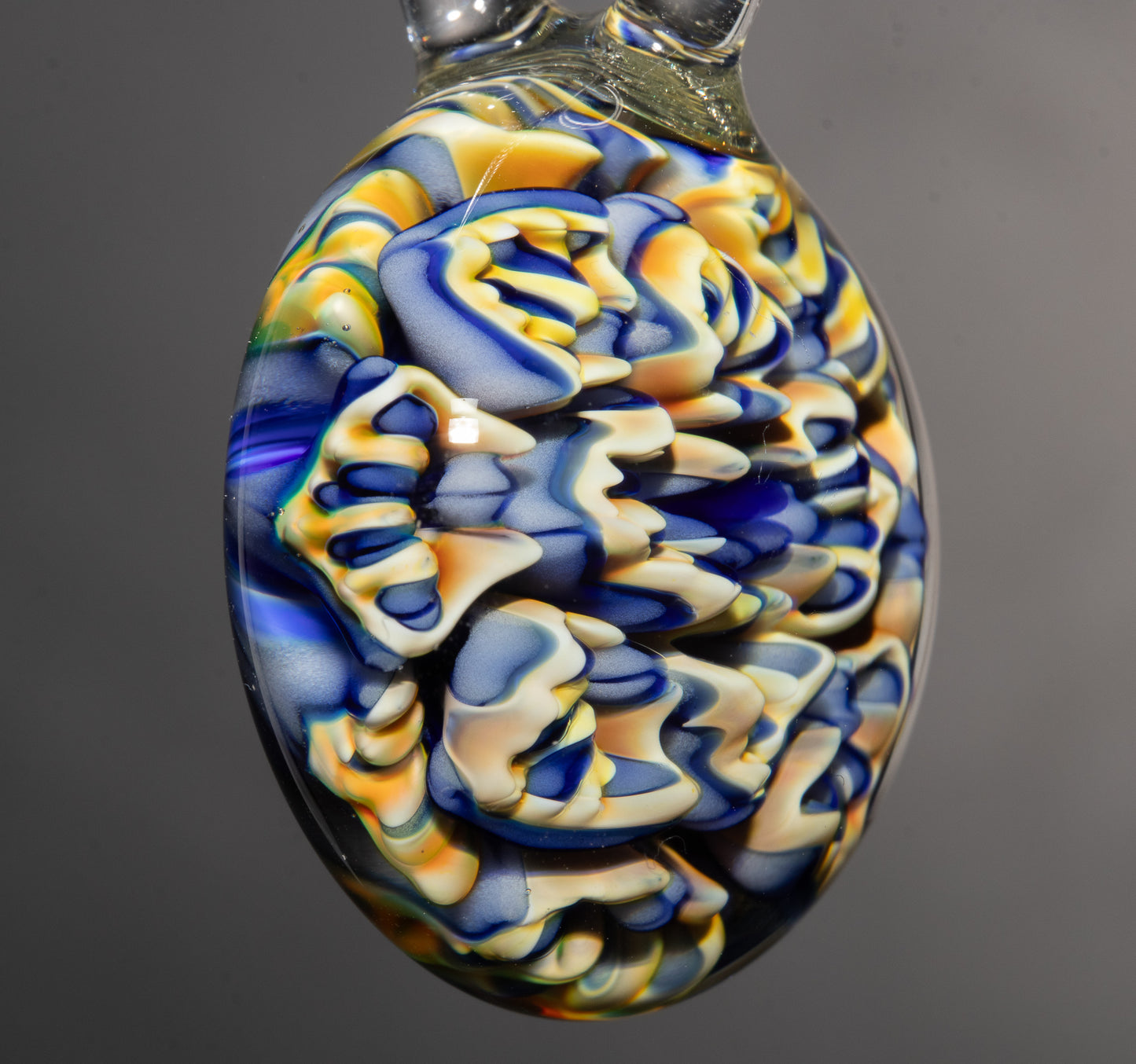 Peony Chrysanthemum Glass Pendant | Lotus Flower Design | Handmade Jewelry