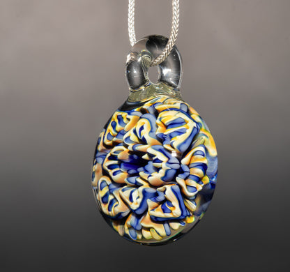 Peony Chrysanthemum Glass Pendant | Lotus Flower Design | Handmade Jewelry