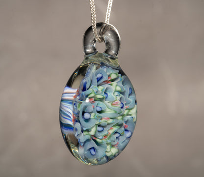 Multi Layer Lotus Flower Pendant | Chrysanthemum Peony Glass | Handmade Art