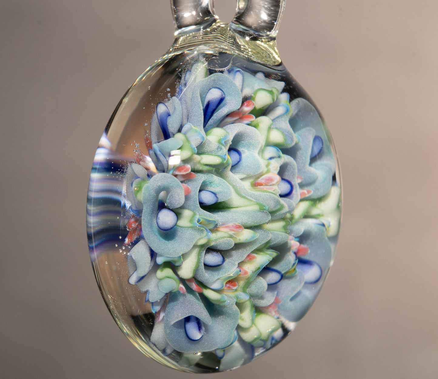Multi Layer Lotus Flower Pendant | Chrysanthemum Peony Glass | Handmade Art