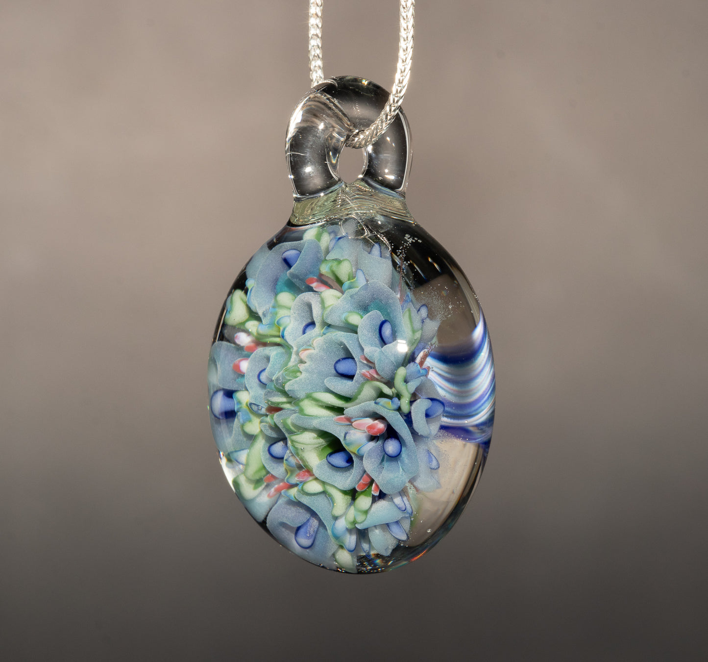 Multi Layer Lotus Flower Pendant | Chrysanthemum Peony Glass | Handmade Art