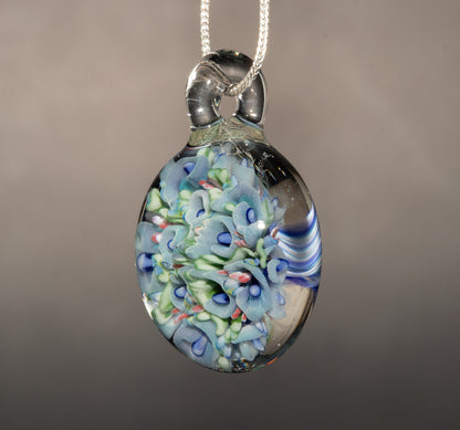 Multi Layer Lotus Flower Pendant | Chrysanthemum Peony Glass | Handmade Art
