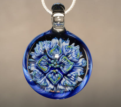 Handmade Glass Flower Pendant | Lotus Chrysanthemum Peony | Layered Design