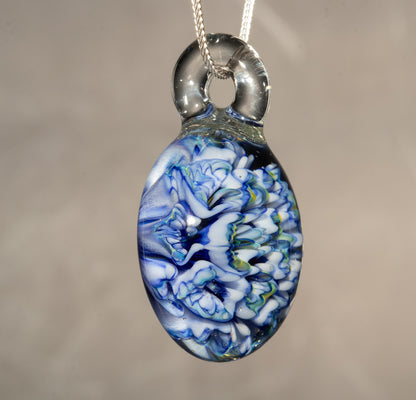 Handmade Glass Flower Pendant | Lotus Chrysanthemum Peony | Layered Design