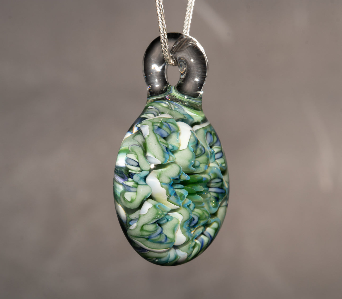 Glass Flower Pendant | Lotus Chrysanthemum Peony Design | Handmade Necklace