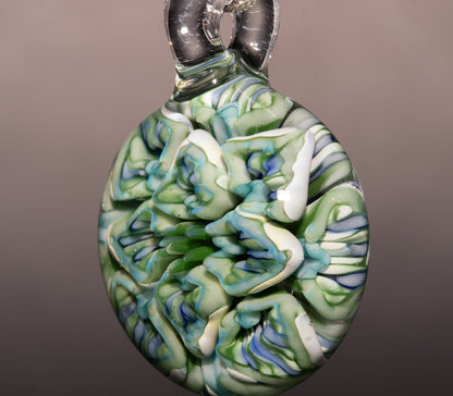 Glass Flower Pendant | Lotus Chrysanthemum Peony Design | Handmade Necklace