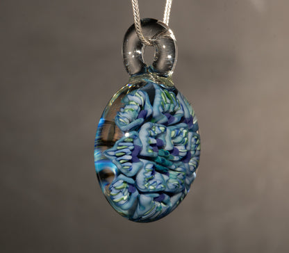 Layered Glass Flower Pendant | Lotus Peony Chrysanthemum | Handmade Jewelry