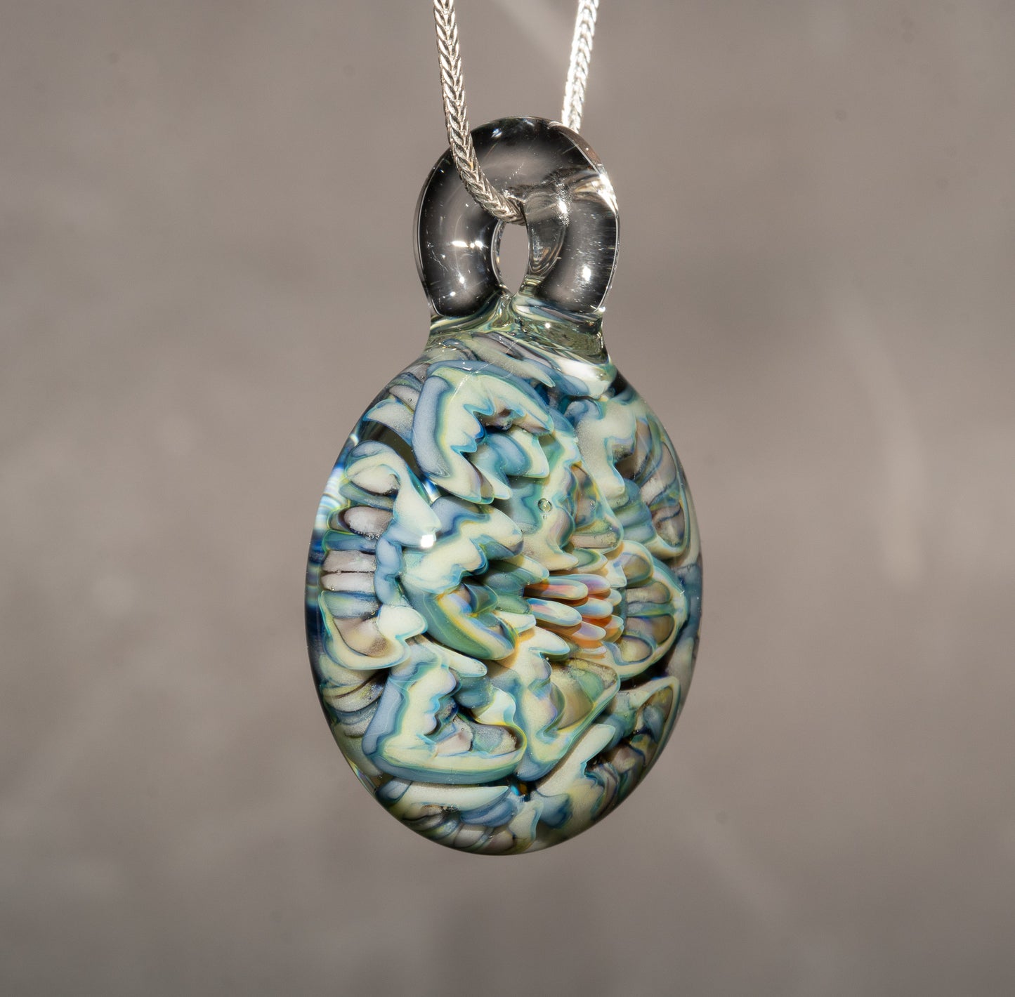 Lotus Chrysanthemum Dream Pendant | Peony Inspired Glass Flower | Handmade Art