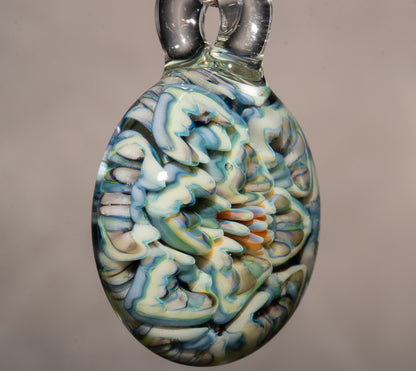 Lotus Chrysanthemum Dream Pendant | Peony Inspired Glass Flower | Handmade Art