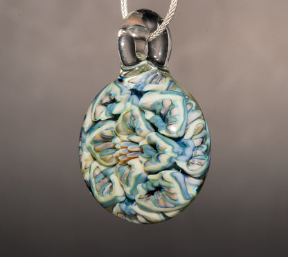 Lotus Chrysanthemum Dream Pendant | Peony Inspired Glass Flower | Handmade Art