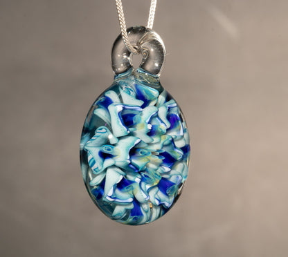 Peony Glass Flower Pendant | Lotus Chrysanthemum Design | Handmade Jewelry Art